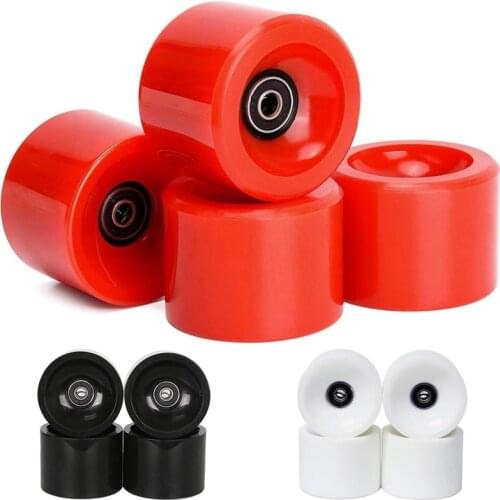 Set of 4 Wheels 70mm 78A Offset Hub Solid Longboard Wheels with ABEC 9 Black Bearing Riding Longboarding Wheels