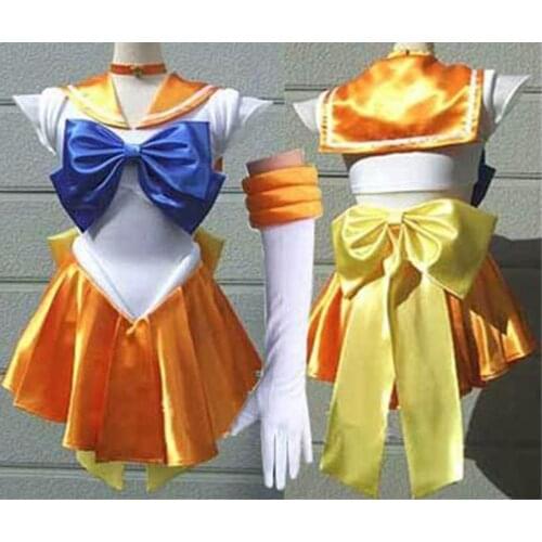 Sexy Japan Sailor Moon Costume Uniform Gloves Headwear Cartoon Movie Women Halloween Cosplay Costume Girls Fancy Party Dress