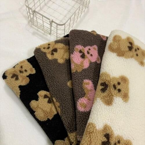 Little bear jacquard Altay granular cashmere Plush fabric for Scarf Hat Bag Coat DIY fabric 0.5x1.6m