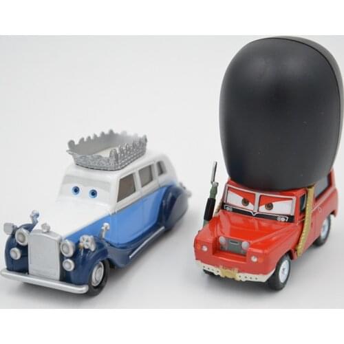 Disney Pixar Cars Lightning Mcqueen 2pcs The Queen & London Buckingham Diecast Metal Alloy Car Model Cartoon Toys For Kids Gifts