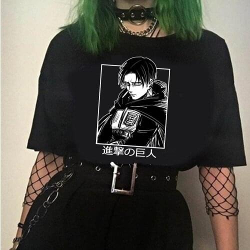 Cute Anime Womens T Shirt Hip Hop Gothic Attack on Titan Tee Shirt