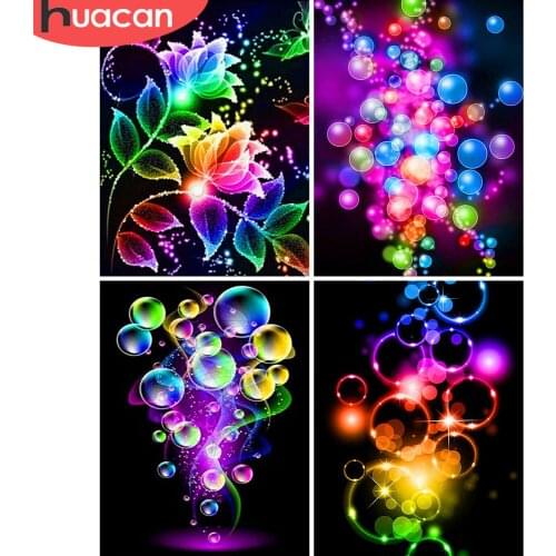 HUACAN Diamond Art Painting Kits Colorful Bubble Mosaic Embroidery Landscape Cross Stitch Rhinestones Picture Home Art