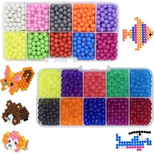 10 Color Crystal bean DIY Water Spray Magic Beads 3D Puzzle Educational Kit juguetes Ball Game Toys for Children