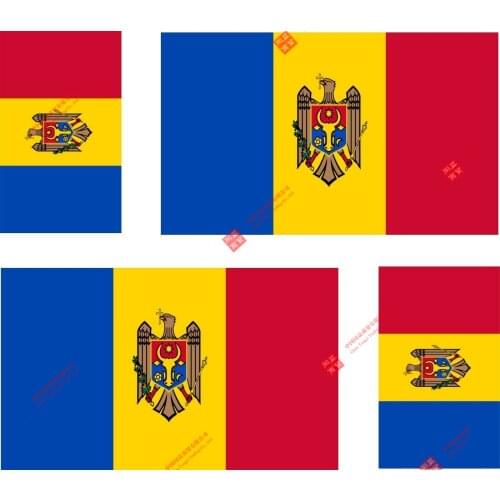 Set of Interesting Car Stickers 4x Sticker Vinyl Car Bumper Decal Outdoor Car Moto World Flag Moldova Racing Stickers