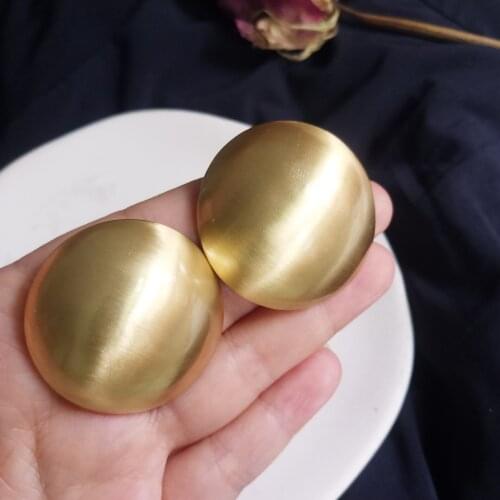 New Fashion Gold Silver Color Matte Metal Button Stud Earrings Minimalist Round Coin Earrings For Women Party Weddings Jewelry