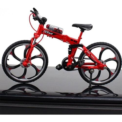 Diecast 1:10 Sacle Metal Bicycle Model Toys Folding Racing Cycle Cross Mountain Bike Replica Collection Diecast Gifts Display