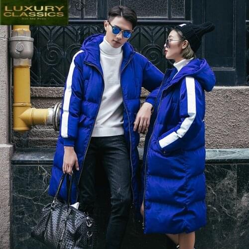 Winter Down Cotton Coat Female Streetwear Mens Clothing 2021 Korean Long Thick Warm Cotton Jacket Women Parka Man Hooded