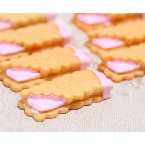 6pcs 27*11mm Resin Flatback Strawberry Jam Cookies Charms For Jewelry Making Diy Hair Ring Earring Necklace Bracelet Hanging