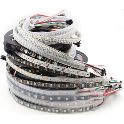 0.5-5M 30/60/144LEDs/M WS2812B Full Color LED Pixel Strip Built-in 2812 Chip Dream Color SMD5050 RGB 5V LED Diode Ribbon lamp