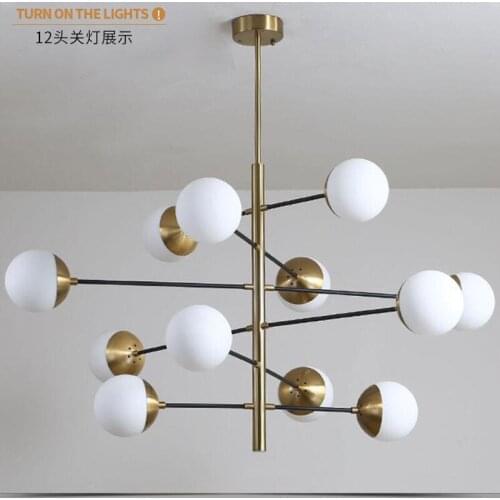 Postmodern Loft Apartment Molecular Pendant Light Art Creative Metal Glass Ball Villa Hotel Hall Suspension Light Fixtures