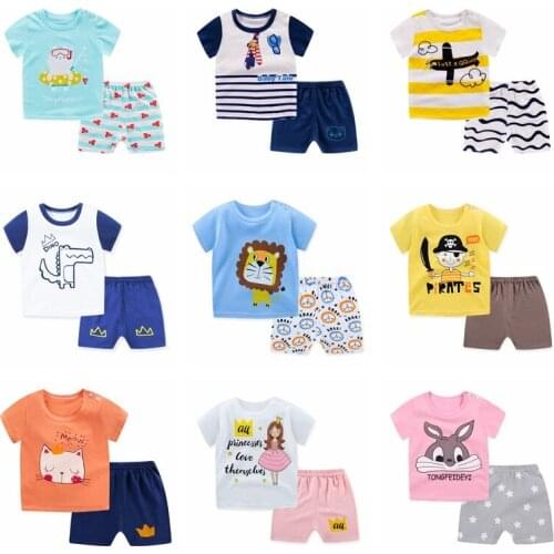 Casual Boy Girl Sports Set Clothing Casual Tracksuit Kid Clothes 100 % Cotton Tops Pants Little Girl Boy Clothes Animal Costume