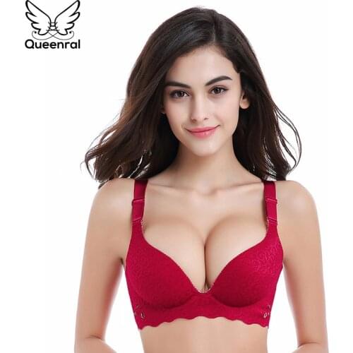 Queenral Push Up Brassiere Bras For Women Underwear Lingerie Seamless BH Ladies Bralette Soutien Gorge Female Intimate Wire Free