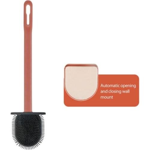 Silicone Toilet Brush Flush Brush Soft Bristle Toilet Brush Holder Set Accessories Cleaning Durable Plastic Rubber Bathroom Tool