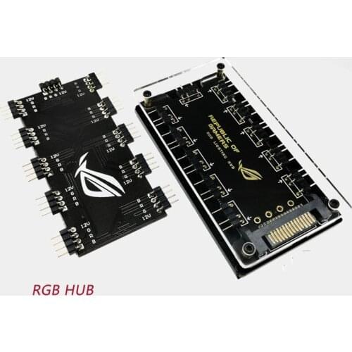 RGB Hub Motherboard Synchronization 4 Pin 12 One Point Ten 5V Fan Light Controller Branch Extension AURA