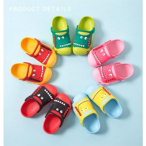 Summer Childrens slippers hole Shoes Boys Girls Dinosaur Kids Cave Garden Shoes Children Non-slip Slippers Baby Toddler Shoes