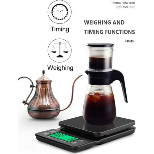 3kg/0.1g Drip Coffee Scale With Timer Portable Electronic Digital Kitchen Scale High Precision LCD Electronic Scales
