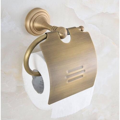 Vintage Retro Antique Brass Carved Art Pattern Wall Mounted Bathroom Toilet Paper Roll Holder Bathroom Accessory mba726