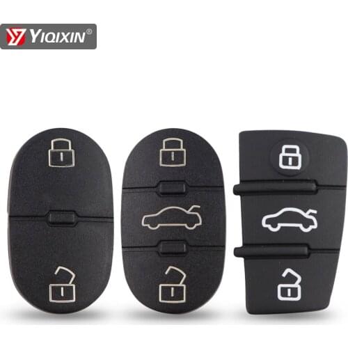 YIQIXIN 2/3 Button Repair Skin Car Key Shell Case Rubber Pad For Audi A3 A4 A5 A6 A8 A2 B6 Q3 Q5 Q7 TT S LINE RS Key Cover Pad