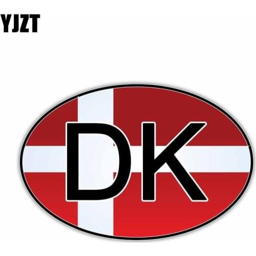 YJZT 15.5CM*10.2CM Denmark Country Code Flag Car Sticker Window PVC Decal 6-0928