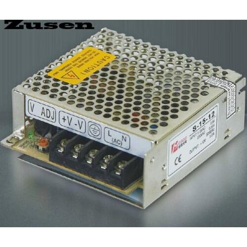 Zusen S-15W Single Group output Switch Power supply into DC 5V 12V 15V 24V