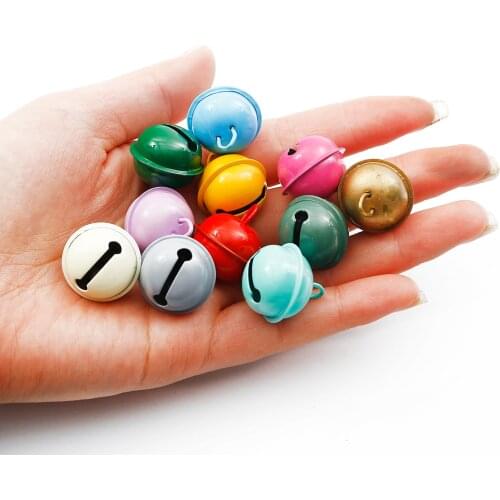 10pcs 22mm Candy Color Christmas Bells Beads Jingle Bells Charms Party Decoration Pendants DIY Crafts Handmade Accessories