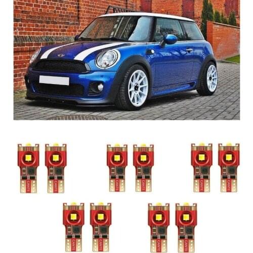 10pc w5w Car LED lighting For mini cooper R50 R53 R56 Clubman F55 F56 F54 Convertible Countryman interior light kit