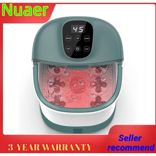 24 Motorized Massage Rollers Foot Bath with Heat and Massage Infrared Ag+ Bubble, Time-settable Digital Temp Touch Control Foot