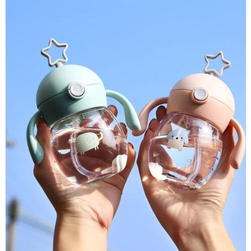 280ML Sippy Cup With Straw Baby Feeding Cup Tritan BPA Free Kids Learn Drinking Water Milk Bottle With Handle Training Cup