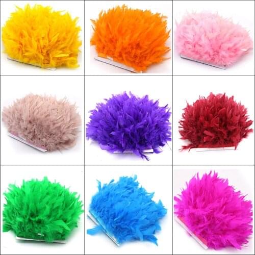 43 Colors 1 yards Dyed White Turkey Feathers Fringe Trims 4-6 inches Fluffy Marabou Feathers for Wedding Dress Sewing Accessory