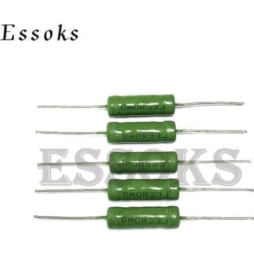 5PCS RX21 6W Wire Wound Resistance 5% 0.05R 0.1R 0.15R 0.22R 0.25R 0.33R 0.47R 0.05 0.1 0.15 0.22 0.25 0.33 0.47 Ohm Resistor
