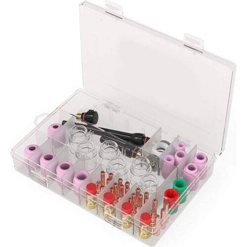 71Pcs TIG Torch Stubborn Gas Lens 12 Pyrex Glass Set for WP-17/18/26 TIG Welding Accessory Kit