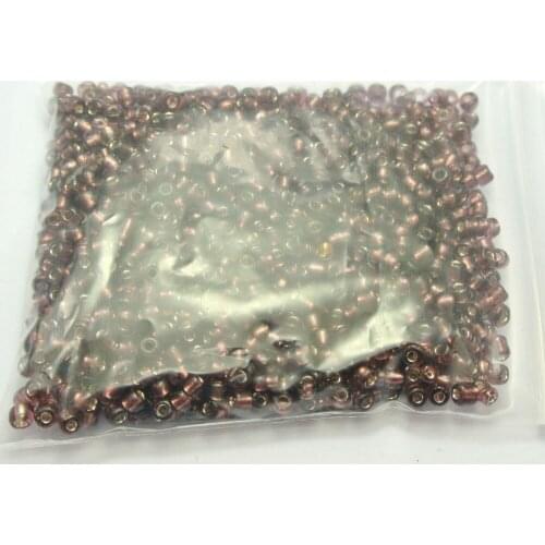 800 Purple Silver-Lined Glass Seed Beads Rondelle 4mm (6/0)