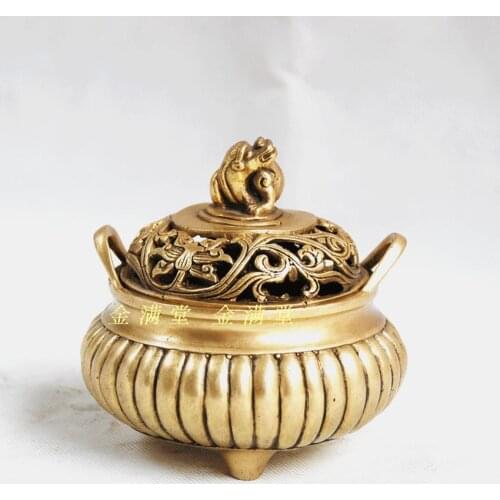 Bronze copper home decoration crafts decoration buddha with buddhism supplies lid incense furnace