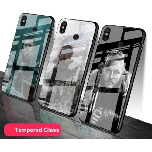 Vikings Ragnar Lothbrok Tempered Glass Phone Case For Redmi Note 5 6 7 8 9 Pro Note8T Note9S Redmi8 9 Cover Shell