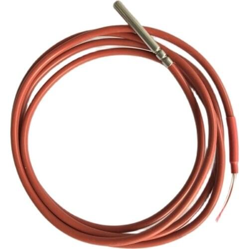 1.25 meters PT100 Temperature Sensor 2 Wire with Silicone Gel Coated Probe 45mm*5mm Length*Dia. 0-180 centigrade iSentrol