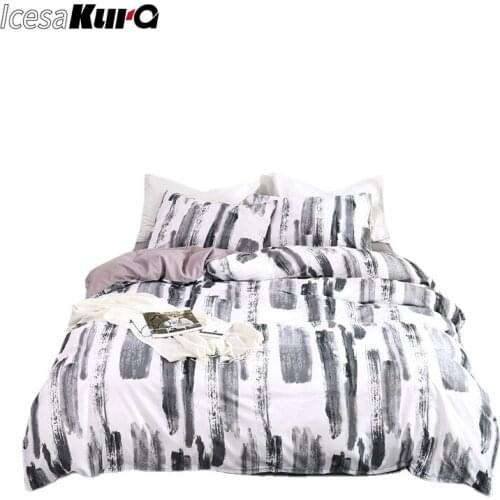 European and American Style Home Textile Ink Painting Graffiti Duvet Cover Three-piece Bed Linen