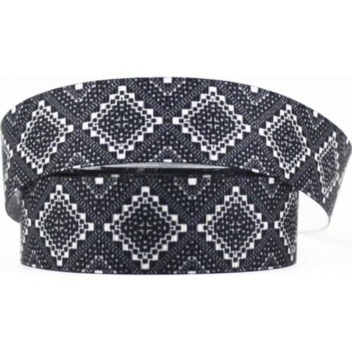 Geometric Patterns Grosgrain Ribbon 9mm 16mm 22mm 25mm 38mm 75mm 10 Yards DIY Bows Gift Wrap Decorative Ribbons