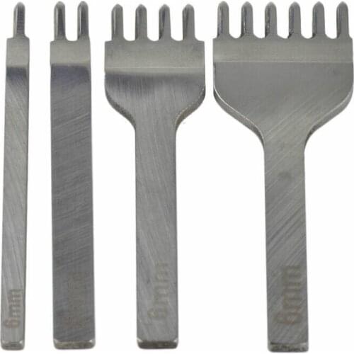 3/4/5/6mm Spacing Punch Tool For Leather Hole Punches Tool Lacing Stitching Sewing DIY Leather Craft Tools 1/2/4/6 Prong