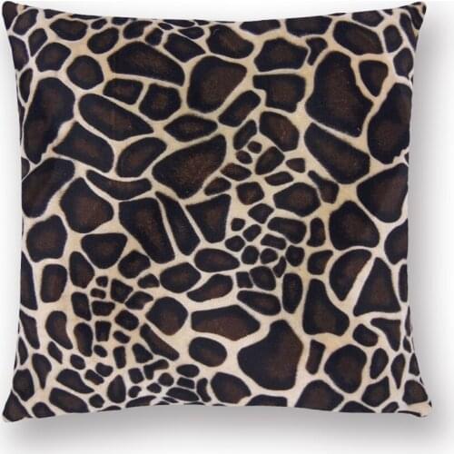 Brown Leopard Pattern Printed Wholesale Custom Cover Cushion 40x40 Decorative Pillow Cushion Cover