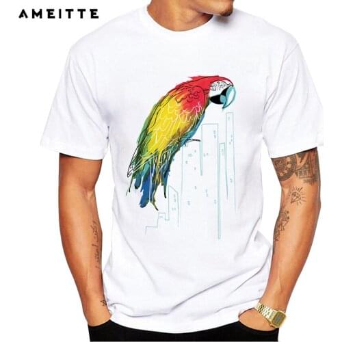 Creative watercolor design polly in the city t-shirts mens geek white printed tshirt summer funny male short sleeve top tee