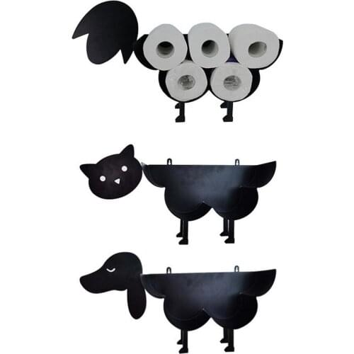 Sheep Cat Dog Creative Toilet Paper Holder Free-Standing Iron Roll Paper Towel Tissue Storage Stand Bathroom Toilet Crafts Rack