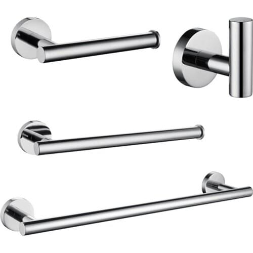 Stainless Steel Round Wall Mounted Hand Towel Bar Toilet Paper Holder Robe Towel Hooks Bathroom Accessories