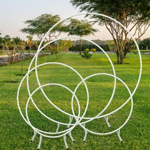 Round Wedding Props Birthday Party Decoration Wrought Iron Round Arch Background Round Arch Lawn Artificial Wedding Flower Frame