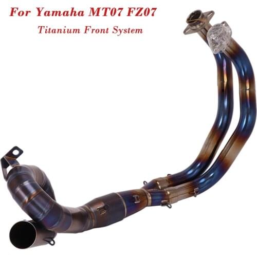 MT-07 MT07 FZ07 Titanium Blue System Motorcycle Exhaust Front Header Link Pipe For Yamaha Slip on 51MM Escape Tips
