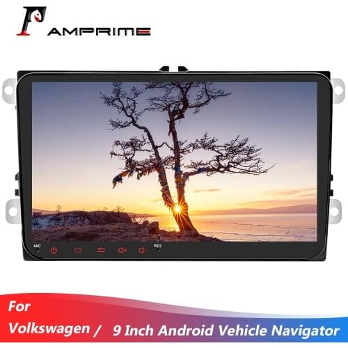 AMPrime Android 9 Inch Car Radio Wifi GPS Navigation Mirror Link Multimedia Player For VW Polo Sedan Golf 4 Passat B6 Radio