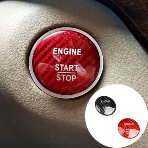 Carbon Fiber Car Engine Start Stop Switch Button Replace Cover for Mercedes-Benz C-class GLC C200l Interior Car-styling Sticker