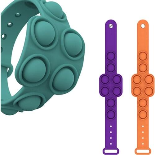 Novelty Antistress pop dimple Wristband Fidget Toys Woman Silicone Bracelet Stress Reliever Toys for Adults Anxiety Autism Gifts