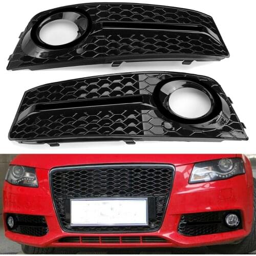 New Left+Right A4 B8 Car Front Fog Light Grille Grill Cover For Audi A4 B8 2009-2011 Car Front Bumper Fog Light Lamp Grills