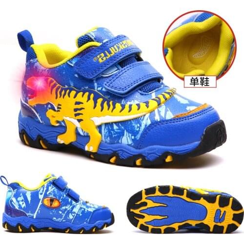 Dinoskulls Childrens Shoes Spring Autumn 2019 Kids Sports Shoes Boy Light Up LED Shoes Kids Running Shoes Toddler Boys 27-34