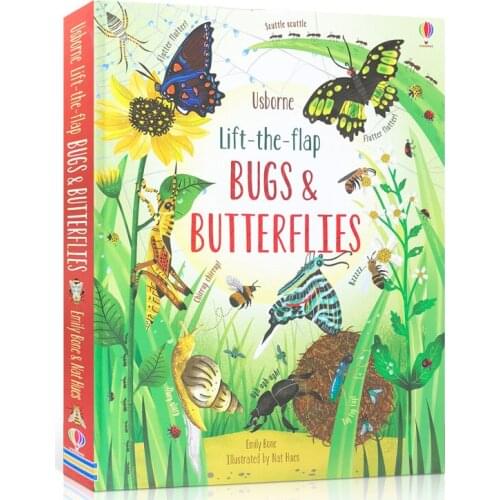 3-6 year 1 book/set Usborne Lift-the-Flap Bugs and Butterflies English story picture books Early education Popular science